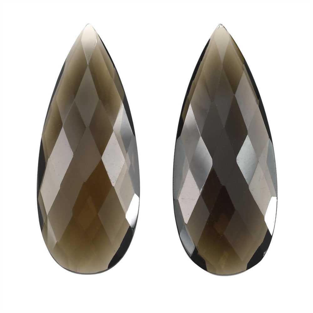 SMOKY QUARTZ BRIOLETTE PEAR 30X12MM 10.88 Cts.