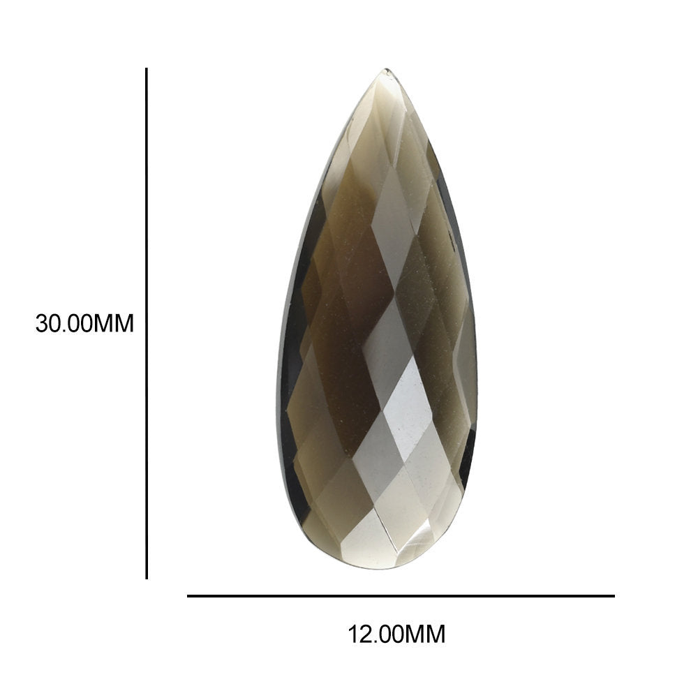 SMOKY QUARTZ BRIOLETTE PEAR 30X12MM 10.88 Cts.