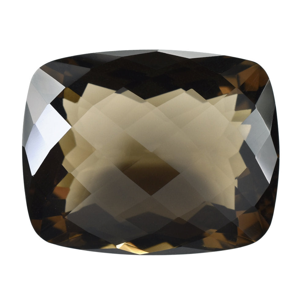 SMOKY QUARTZ CHECKER CUT CUSHION 30X24MM 68.65 Cts.