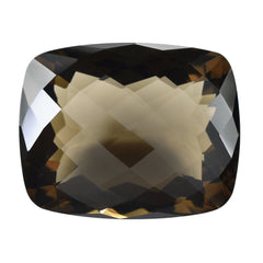 SMOKY QUARTZ CHECKER CUT CUSHION 30X24MM 68.65 Cts.