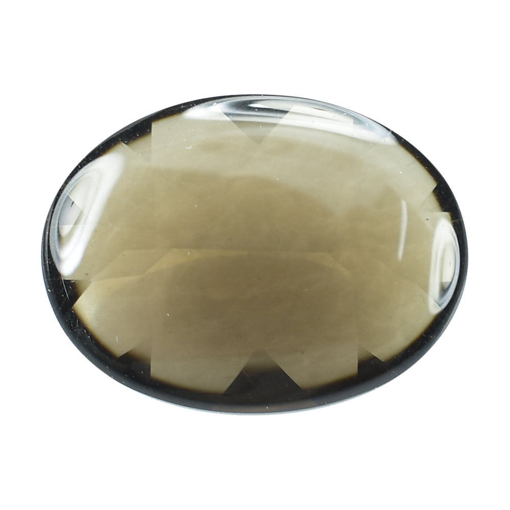 SMOKY QUARTZ BUFFTOP OVAL 12X9MM 2.78 Cts.