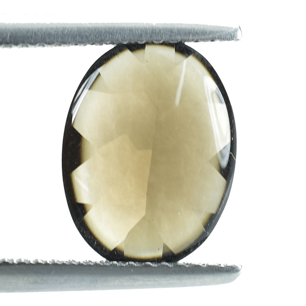 SMOKY QUARTZ BUFFTOP OVAL 12X9MM 2.78 Cts.