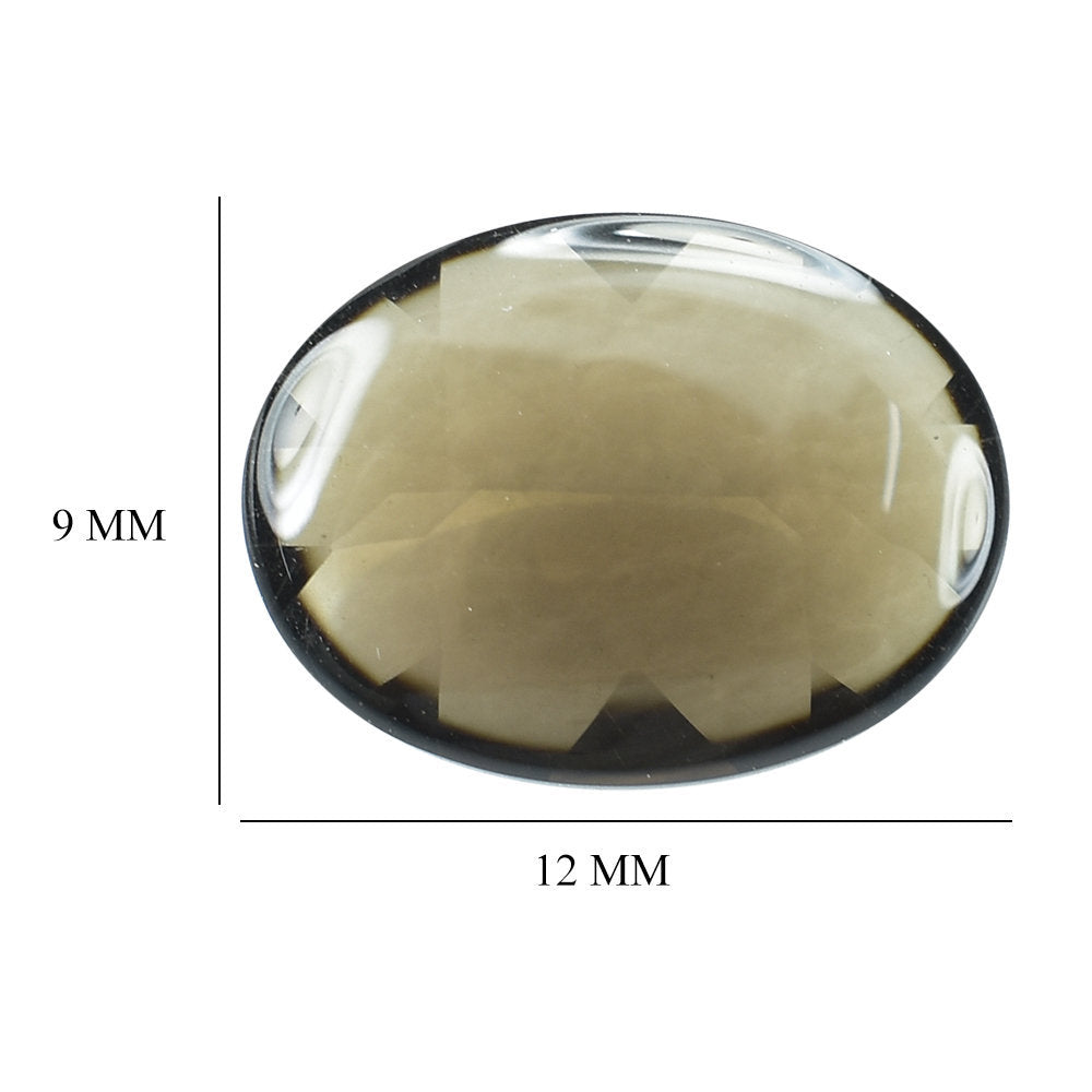 SMOKY QUARTZ BUFFTOP OVAL 12X9MM 2.78 Cts.