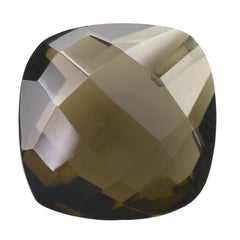 SMOKY QUARTZ BRIOLETTE CUSHION (HALF DRILL) 10 MM 3.88 Cts.