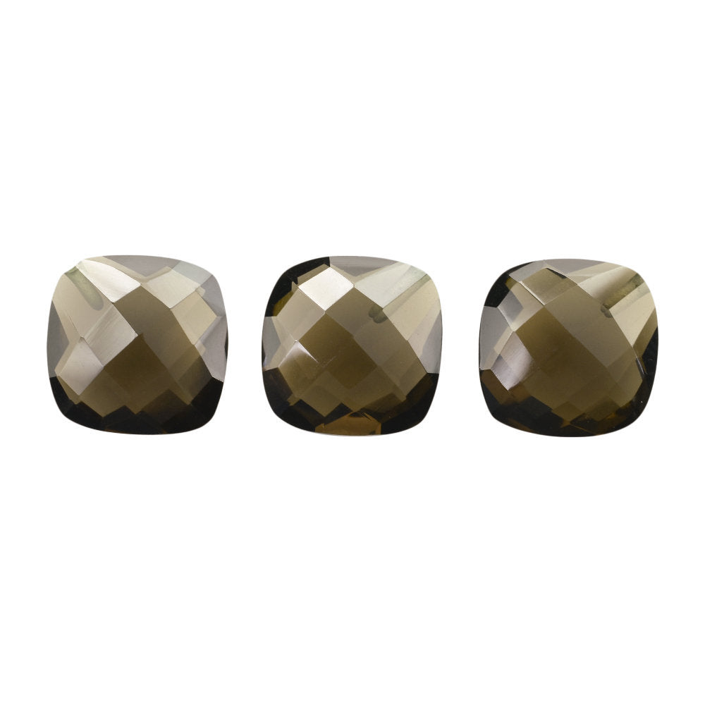 SMOKY QUARTZ BRIOLETTE CUSHION (HALF DRILL) 10 MM 3.88 Cts.