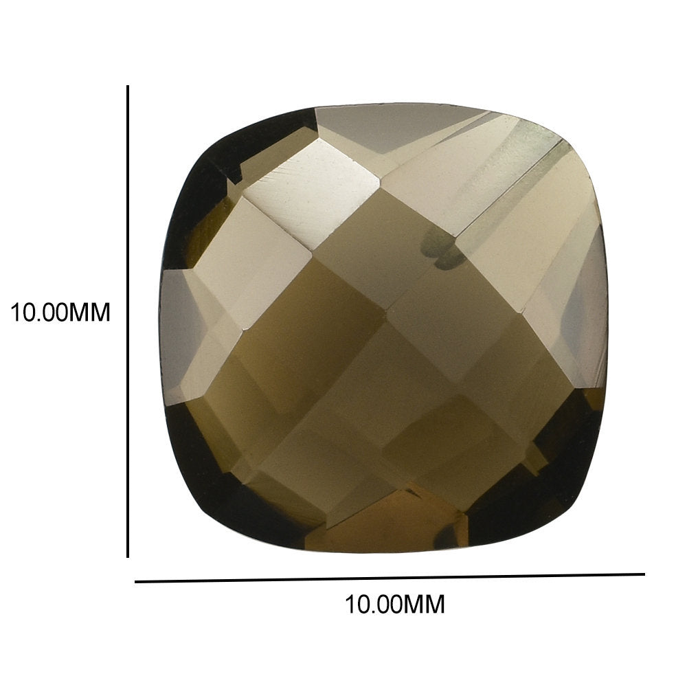 SMOKY QUARTZ BRIOLETTE CUSHION (HALF DRILL) 10 MM 3.88 Cts.