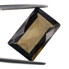 SMOKY QUARTZ CHECKER CUT OCTAGON 20X13 MM 16.38 Cts.