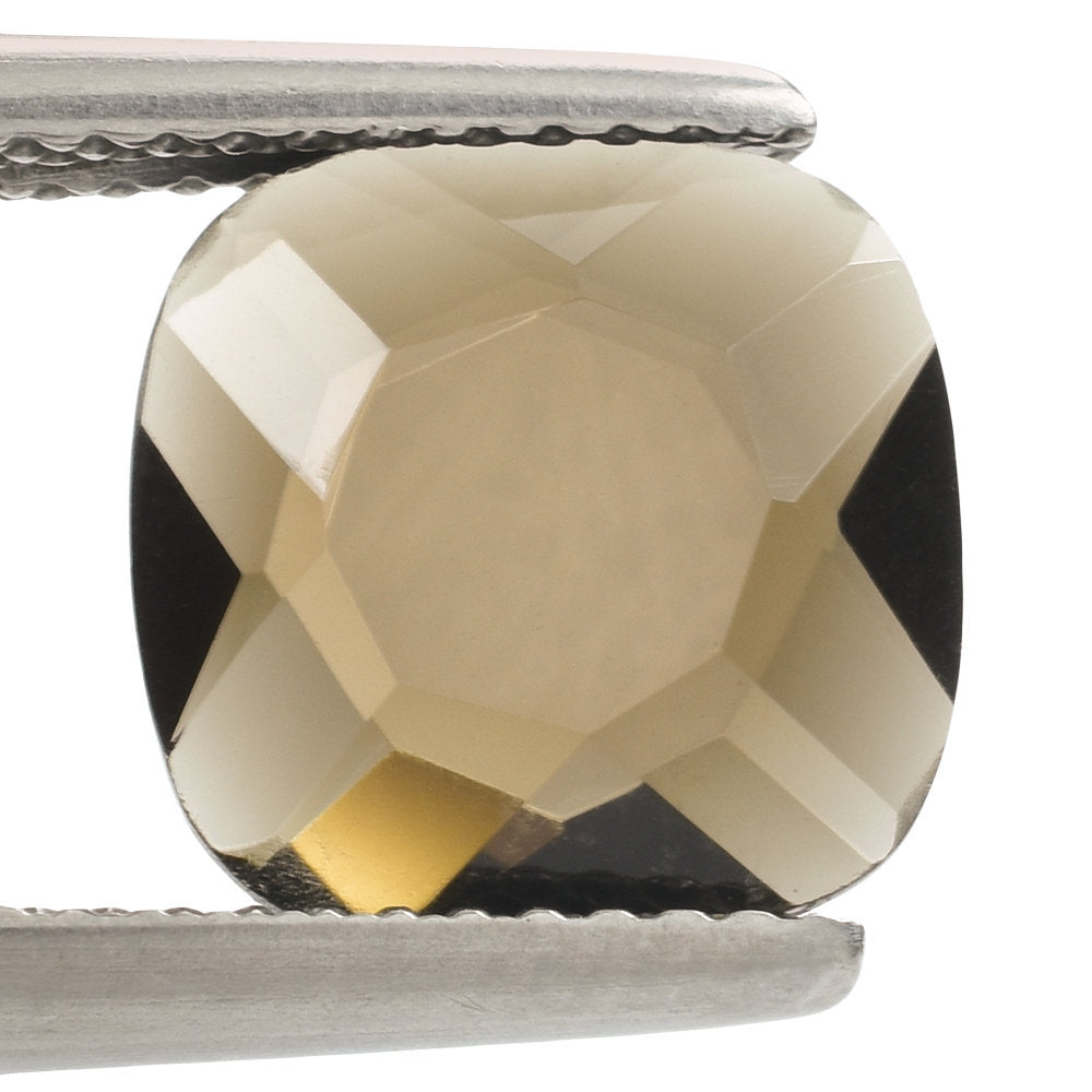 SMOKY QUARTZ CUT CUSHION BOTH SIDE TABLE 10 MM 2.56 Cts.