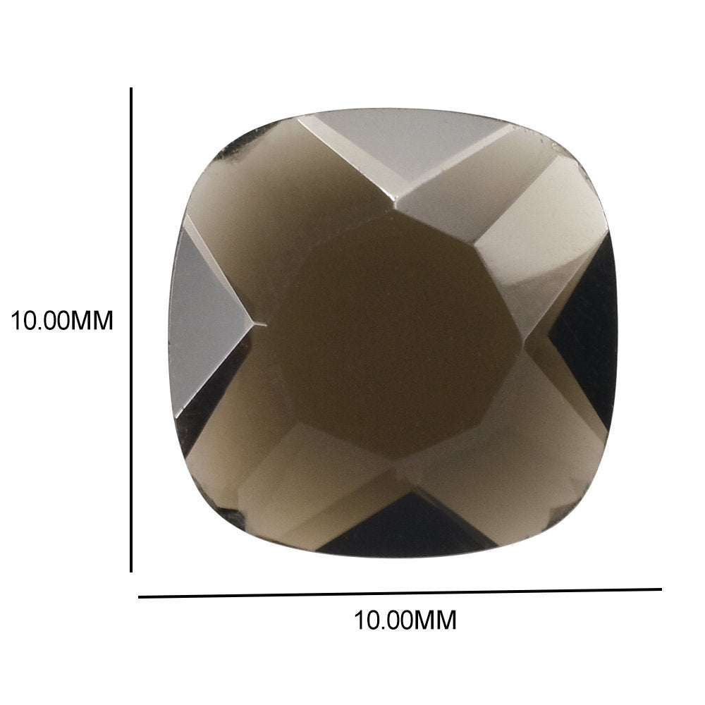 SMOKY QUARTZ CUT CUSHION BOTH SIDE TABLE 10 MM 2.56 Cts.