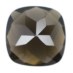 SMOKY QUARTZ CHECKER CUT CUSHION 9 MM 2.69 Cts.