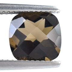 SMOKY QUARTZ CHECKER CUT CUSHION 9 MM 2.69 Cts.