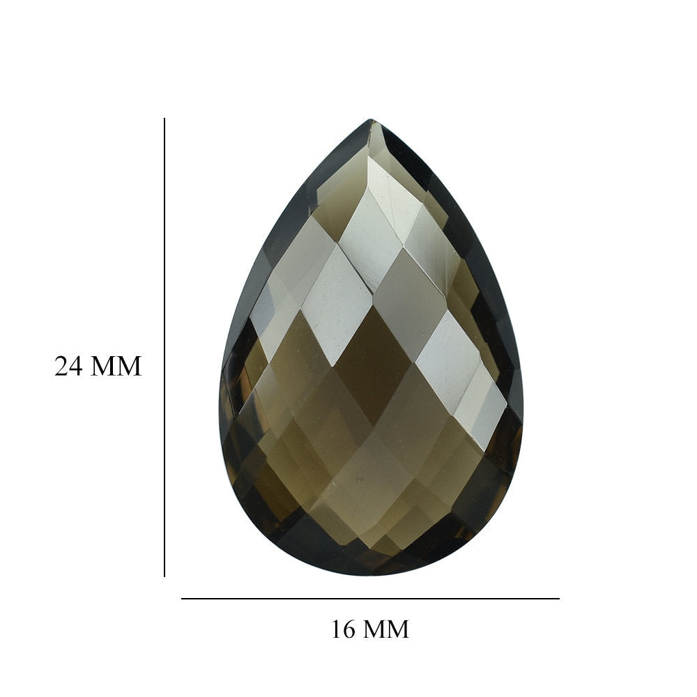 SMOKY QUARTZ BRIOLETTE PEAR 24X16MM 18.53 Cts.