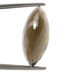 SMOKY QUARTZ CUT HIGH DOME WITH FLAT BOTTOM MARQUISE 23X10MM 11.87 Cts.