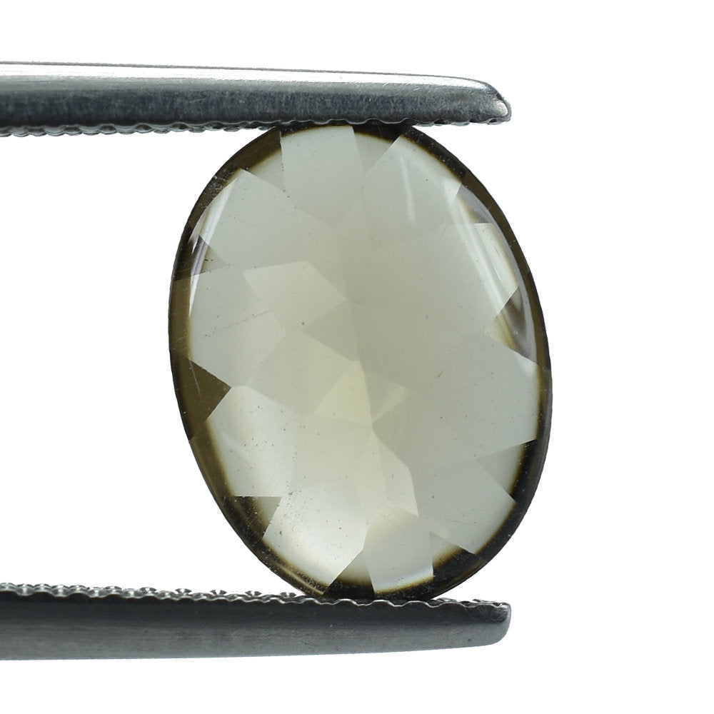 SMOKY QUARTZ BUFF TOP OVAL 12X9MM 2.71 Cts.