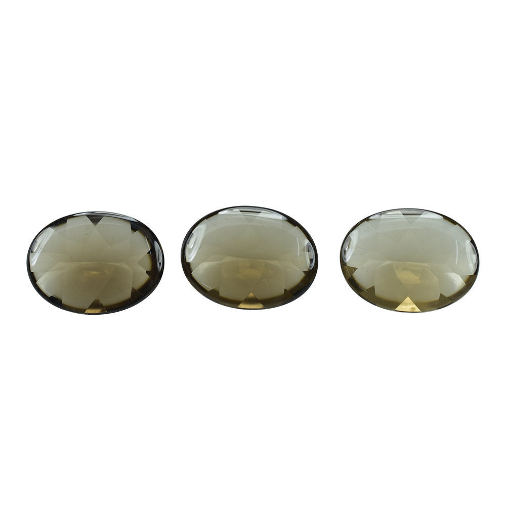 SMOKY QUARTZ BUFF TOP OVAL 12X9MM 2.71 Cts.