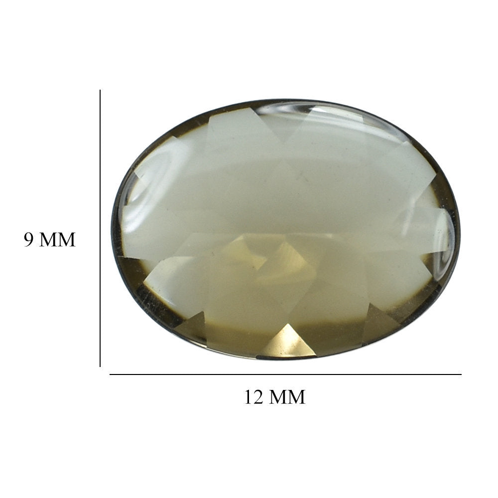 SMOKY QUARTZ BUFF TOP OVAL 12X9MM 2.71 Cts.