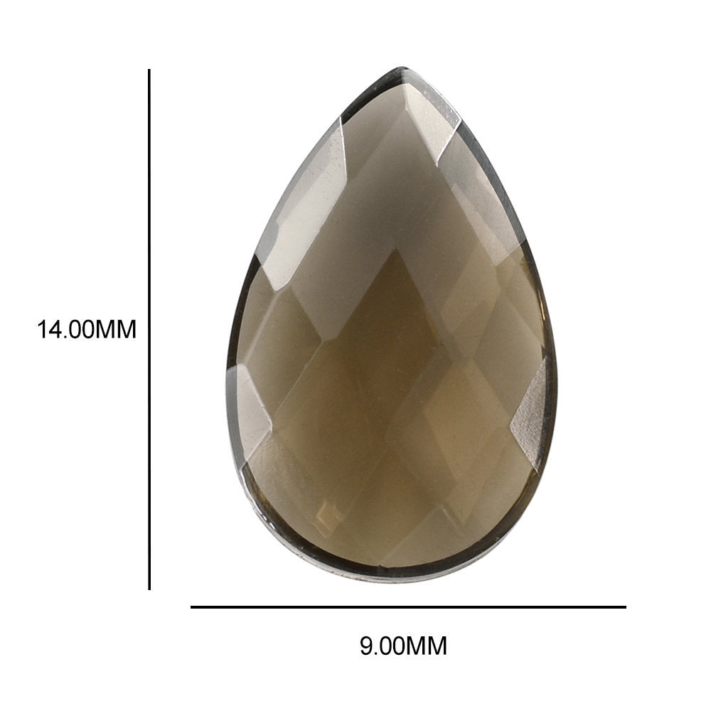 SMOKY QUARTZ BRIOLETTE (GRAVE IN GRIDDLE) PEAR 14X9MM 4.18 Cts.