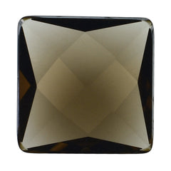 SMOKY QUARTZ CHECKER SQUARE CAB 10MM 2.96 Cts.