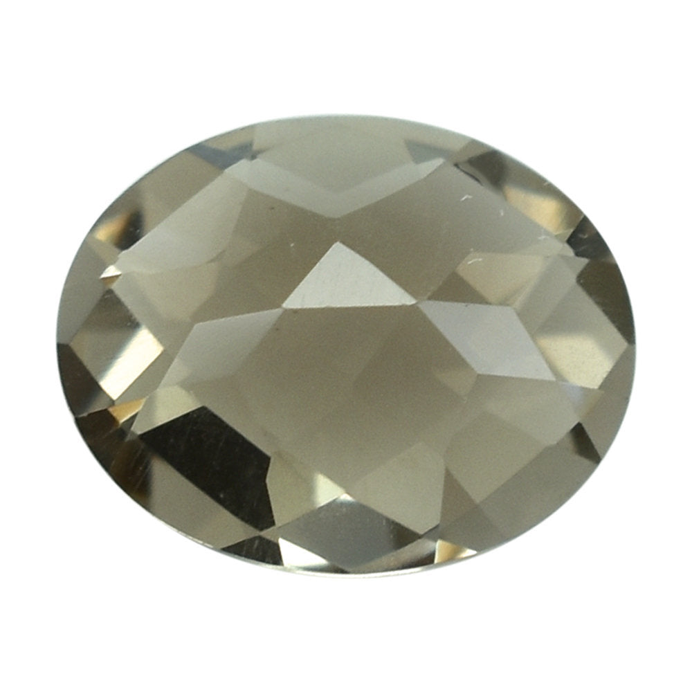 SMOKY QUARTZ CHECKER CUT OVAL 10X8MM 2.28 Cts.