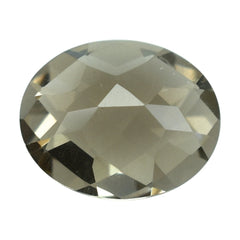 SMOKY QUARTZ CHECKER CUT OVAL 10X8MM 2.28 Cts.