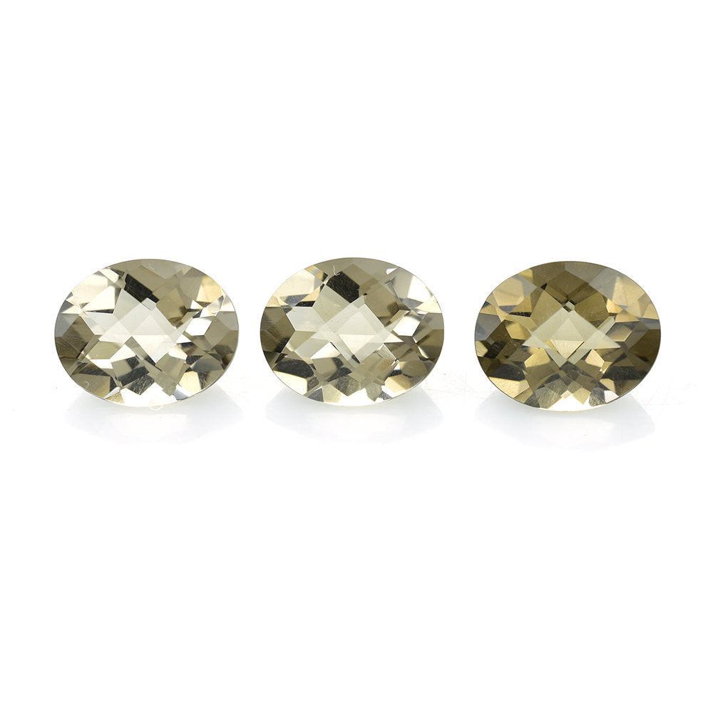 SMOKY QUARTZ CHECKER CUT OVAL 10X8MM 2.28 Cts.