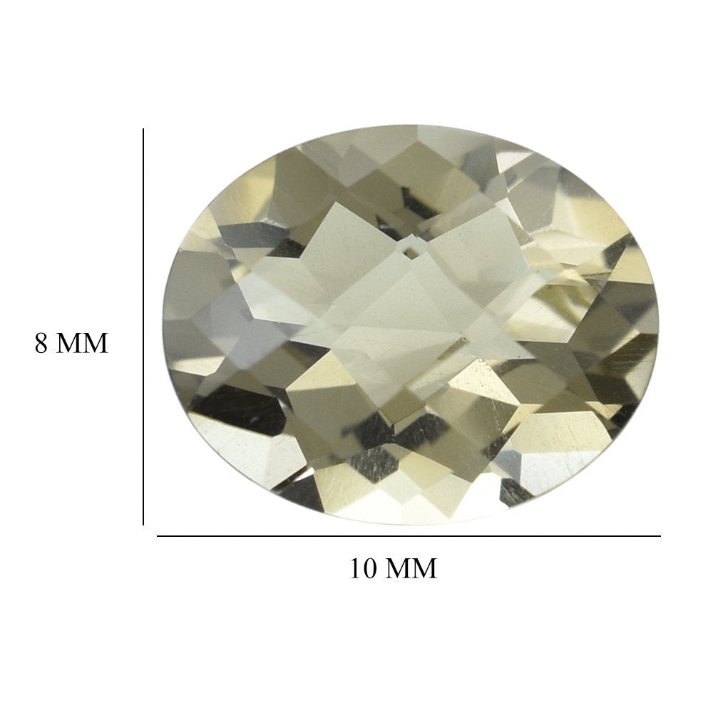 SMOKY QUARTZ CHECKER CUT OVAL 10X8MM 2.28 Cts.