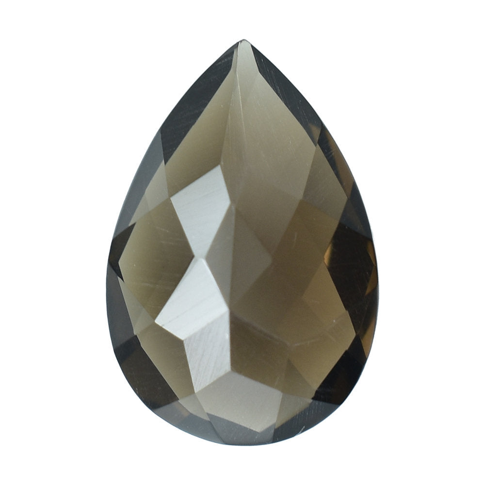 SMOKY QUARTZ CHECKER CUT PEAR 13.50X9MM 3.55 Cts.