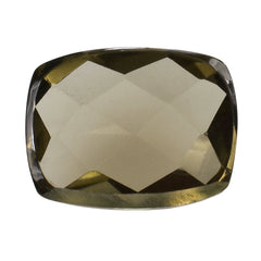 SMOKY QUARTZ CHECKER CUSHION CAB 8X6MM 1.25 Cts.