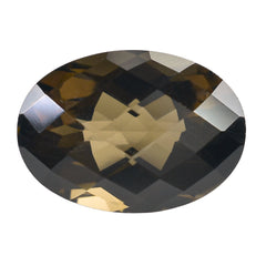 SMOKY QUARTZ CHECKER CUT (HIGH DOME) OVAL 14X10MM 6.18 Cts.
