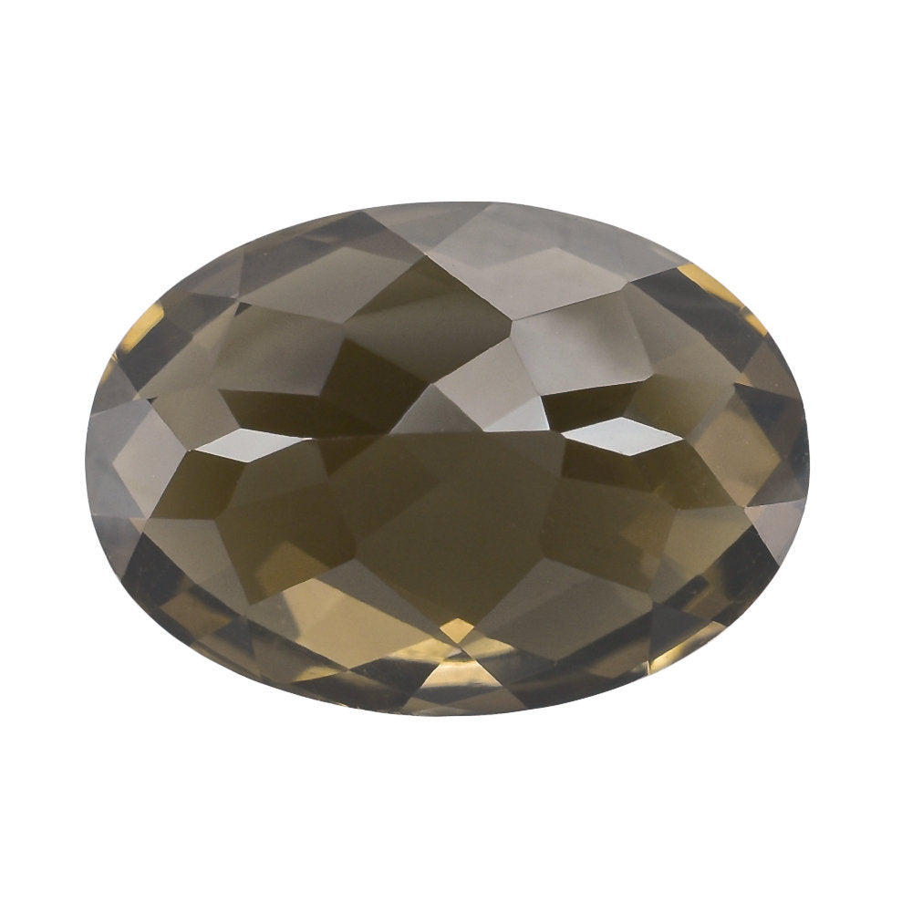 SMOKY QUARTZ CHECKER CUT (HIGH DOME) OVAL 14X10MM 6.18 Cts.