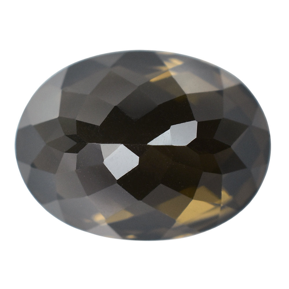 SMOKY QUARTZ CHECKER CUT (HIGH DOME) OVAL 20X15MM 21.08 Cts.