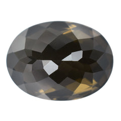 SMOKY QUARTZ CHECKER CUT (HIGH DOME) OVAL 20X15MM 21.08 Cts.