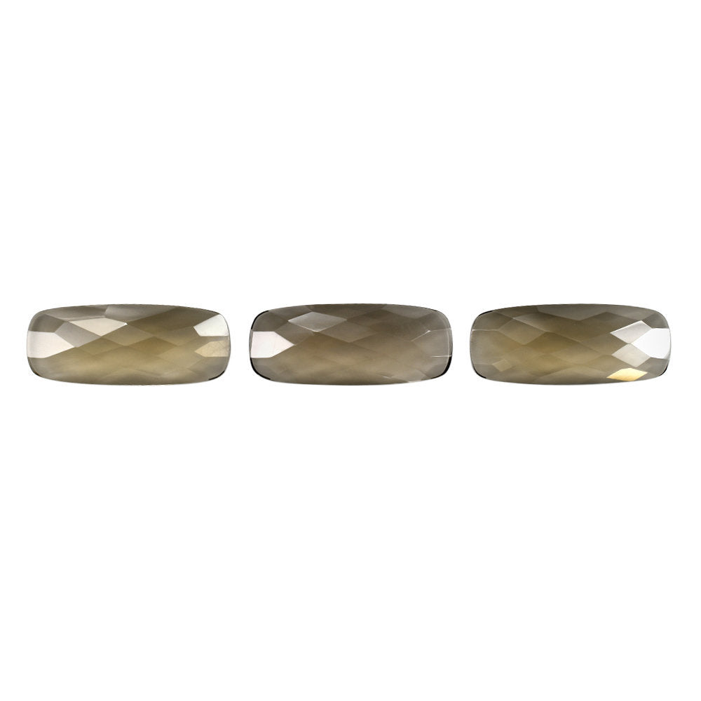 SMOKY QUARTZ CHECKER CUSHION CAB 20X8MM 4.83 Cts.