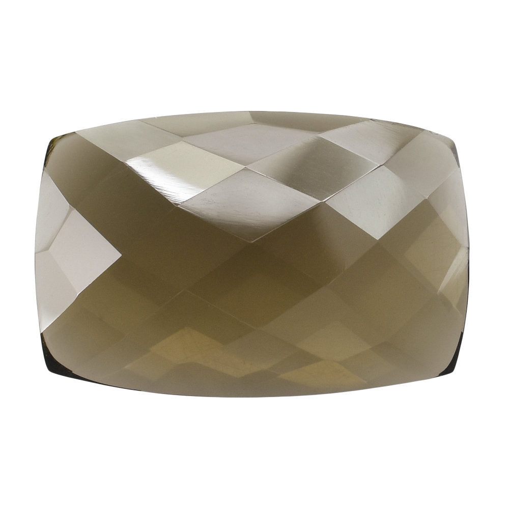 SMOKY QUARTZ CHECKER CUSHION CAB 18X12MM 6.79 Cts.