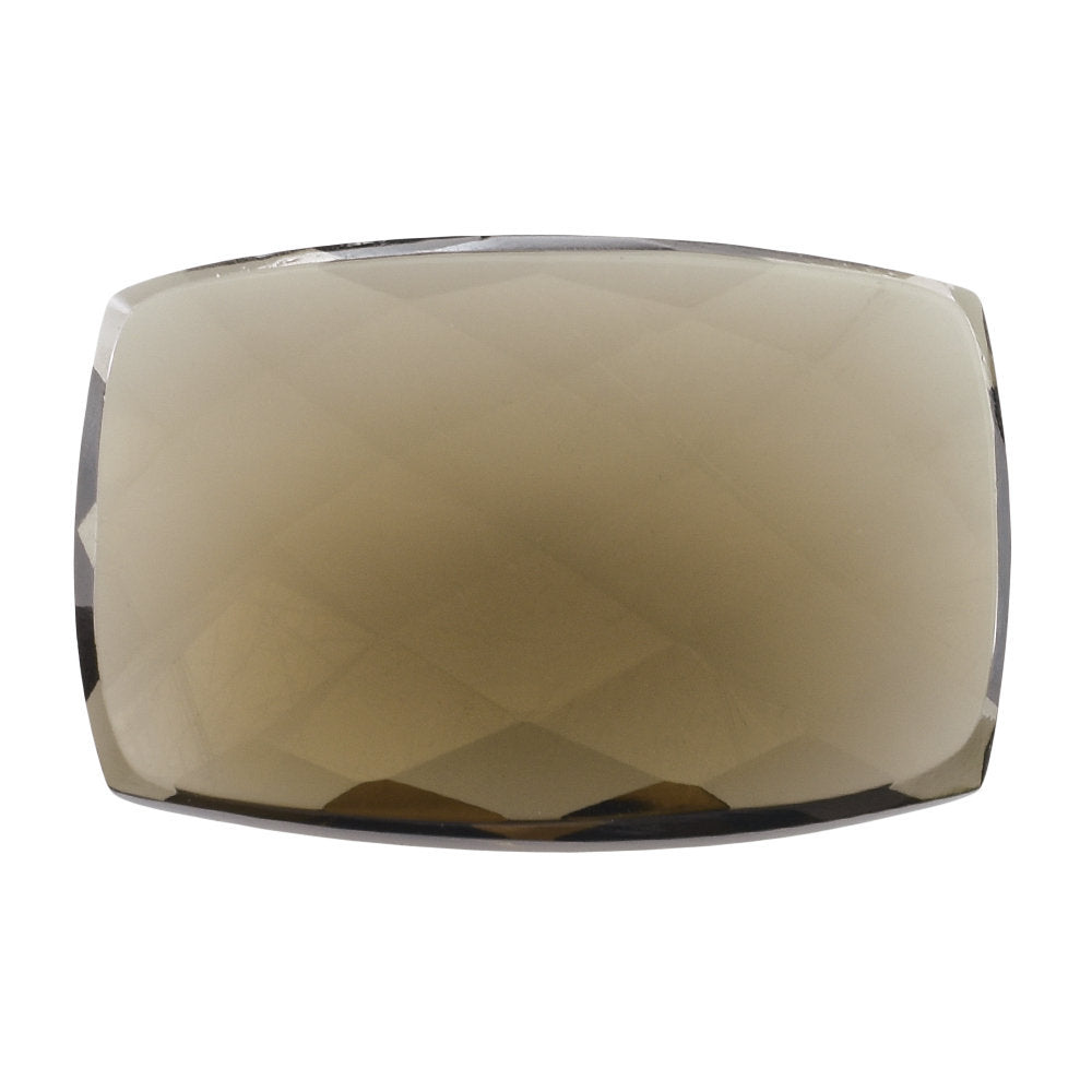 SMOKY QUARTZ CHECKER CUSHION CAB 18X12MM 6.79 Cts.