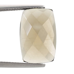 SMOKY QUARTZ CHECKER CUSHION CAB 18X12MM 6.79 Cts.