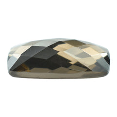 SMOKY QUARTZ CHECKER CUSHION CAB 15X10MM 4.68 Cts.