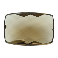 SMOKY QUARTZ CHECKER CUSHION CAB 15X10MM 4.68 Cts.