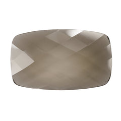 SMOKY QUARTZ CHECKER CUSHION CAB 25X15MM 11.68 Cts.