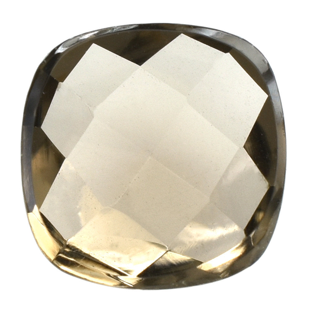 SMOKY QUARTZ CHECKER CUSHION CAB 8.00MM 1.66 Cts.