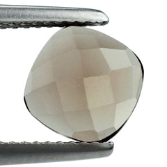 SMOKY QUARTZ CHECKER CUSHION CAB 8.00MM 1.66 Cts.