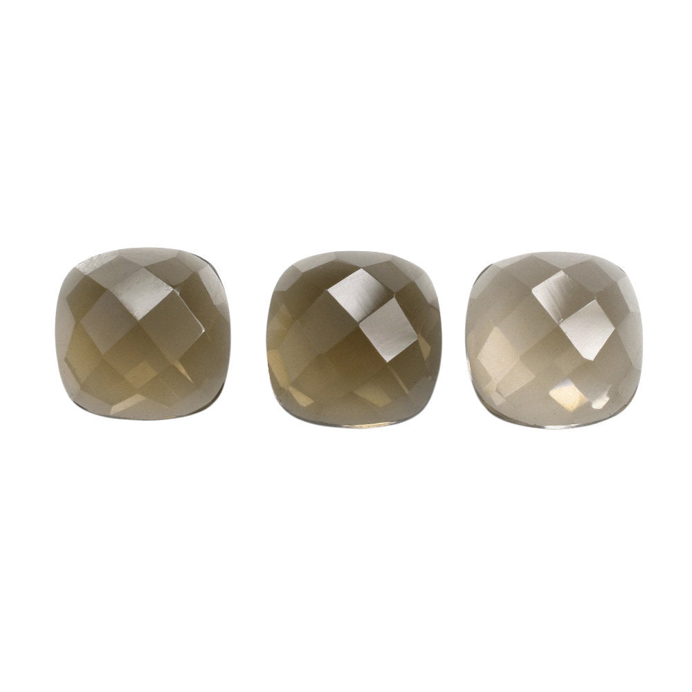 SMOKY QUARTZ CHECKER CUSHION CAB 8.00MM 1.66 Cts.