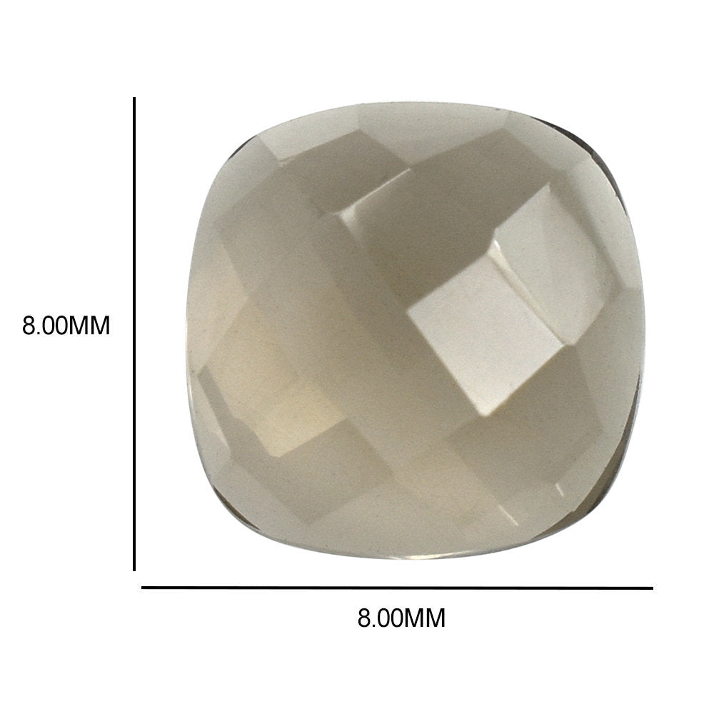 SMOKY QUARTZ CHECKER CUSHION CAB 8.00MM 1.66 Cts.