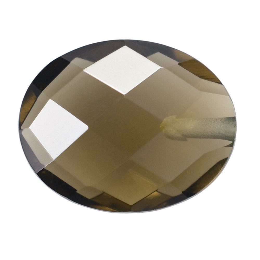 SMOKY QUARTZ BRIOLETTE OVAL (HALF DRILL) 10X8MM 2.45 Cts.