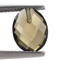 SMOKY QUARTZ BRIOLETTE OVAL (HALF DRILL) 10X8MM 2.45 Cts.