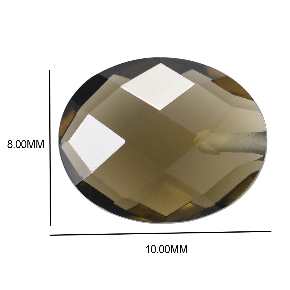 SMOKY QUARTZ BRIOLETTE OVAL (HALF DRILL) 10X8MM 2.45 Cts.
