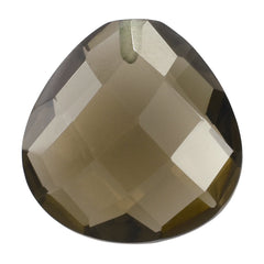SMOKY QUARTZ BRIOLETTE HEART (HALF DRILL) 10.00MM 2.96 Cts.