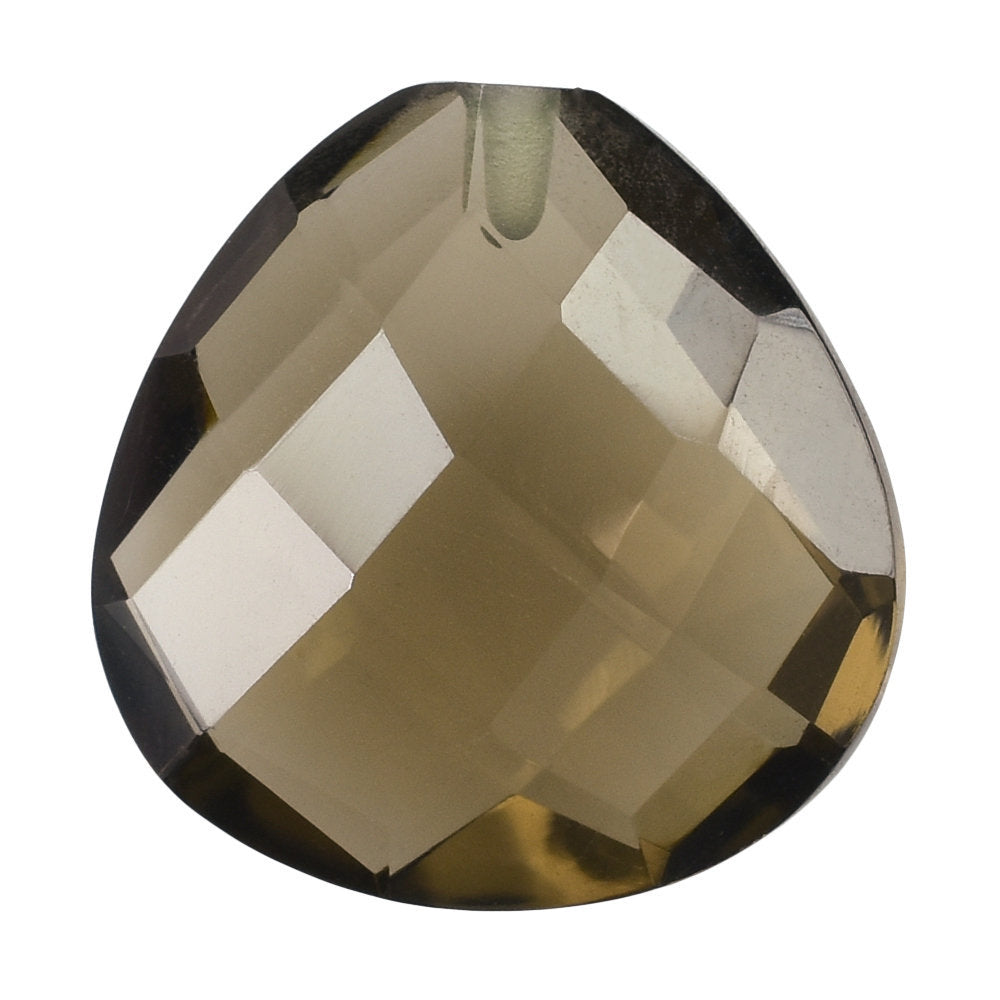 SMOKY QUARTZ BRIOLETTE HEART (HALF DRILL) 10.00MM 2.96 Cts.