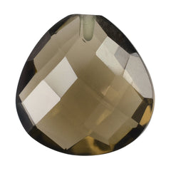SMOKY QUARTZ BRIOLETTE HEART (HALF DRILL) 10.00MM 2.96 Cts.