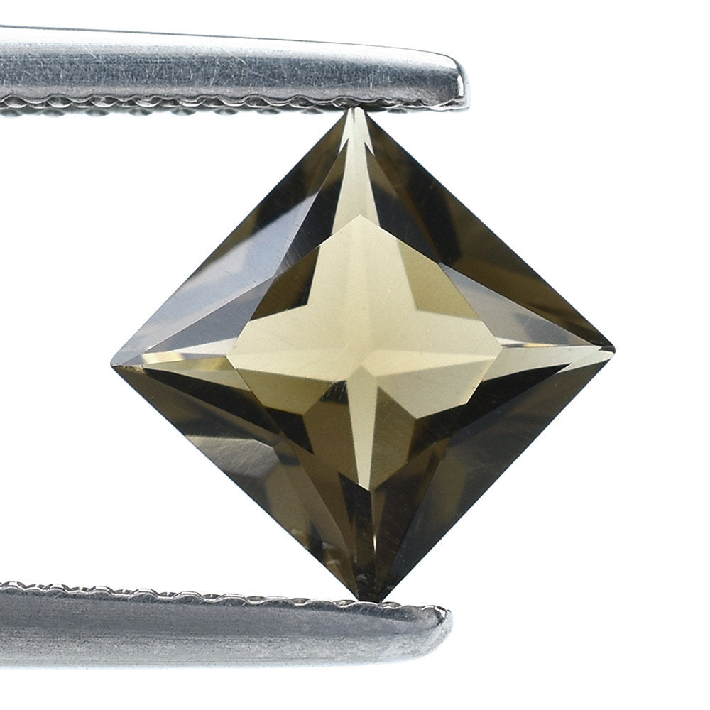 SMOKY QUARTZ PRINCESS CUT SQUARE 7.00MM 1.51 Cts.